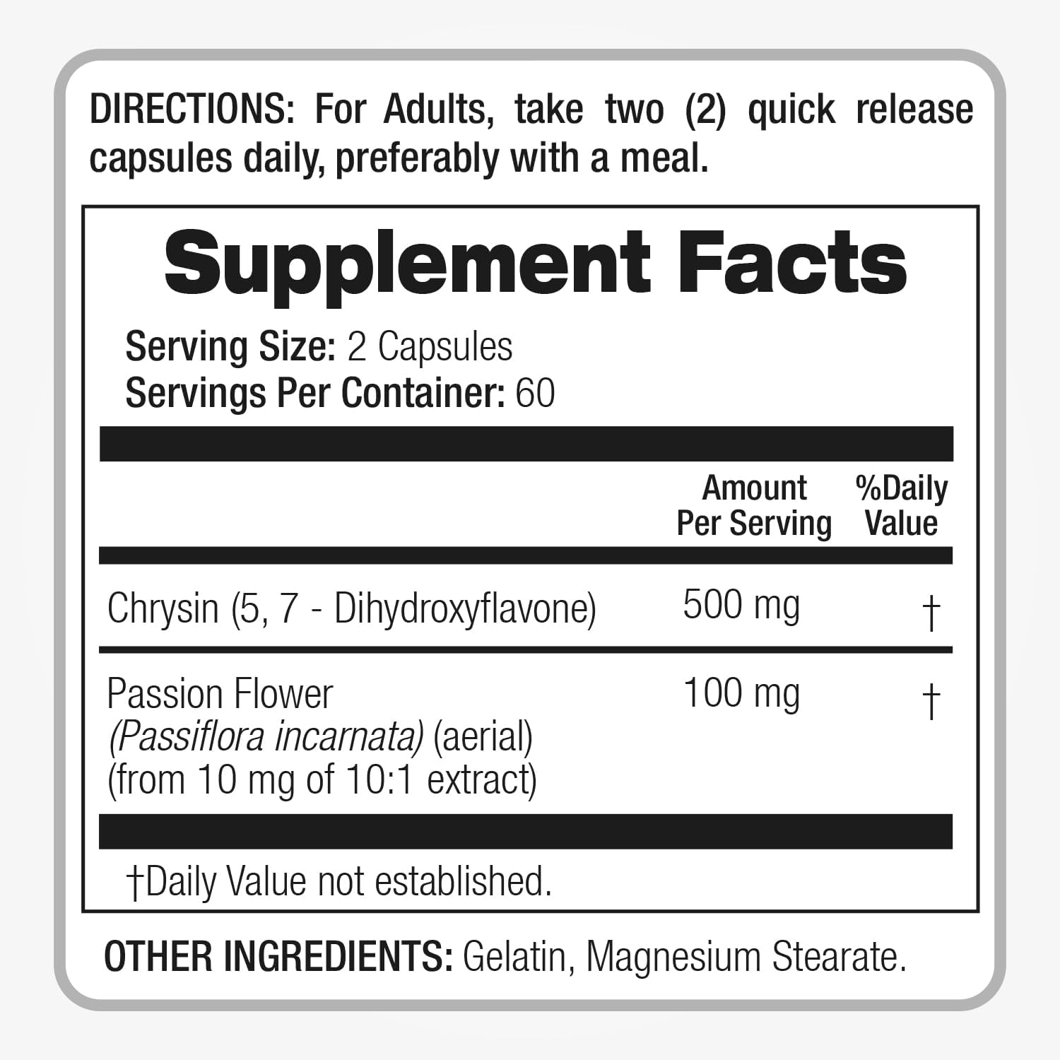 FITO MEDIC'S Lab Chrysin with Passion Flower Supplement, 120 Capsules - görsel 5