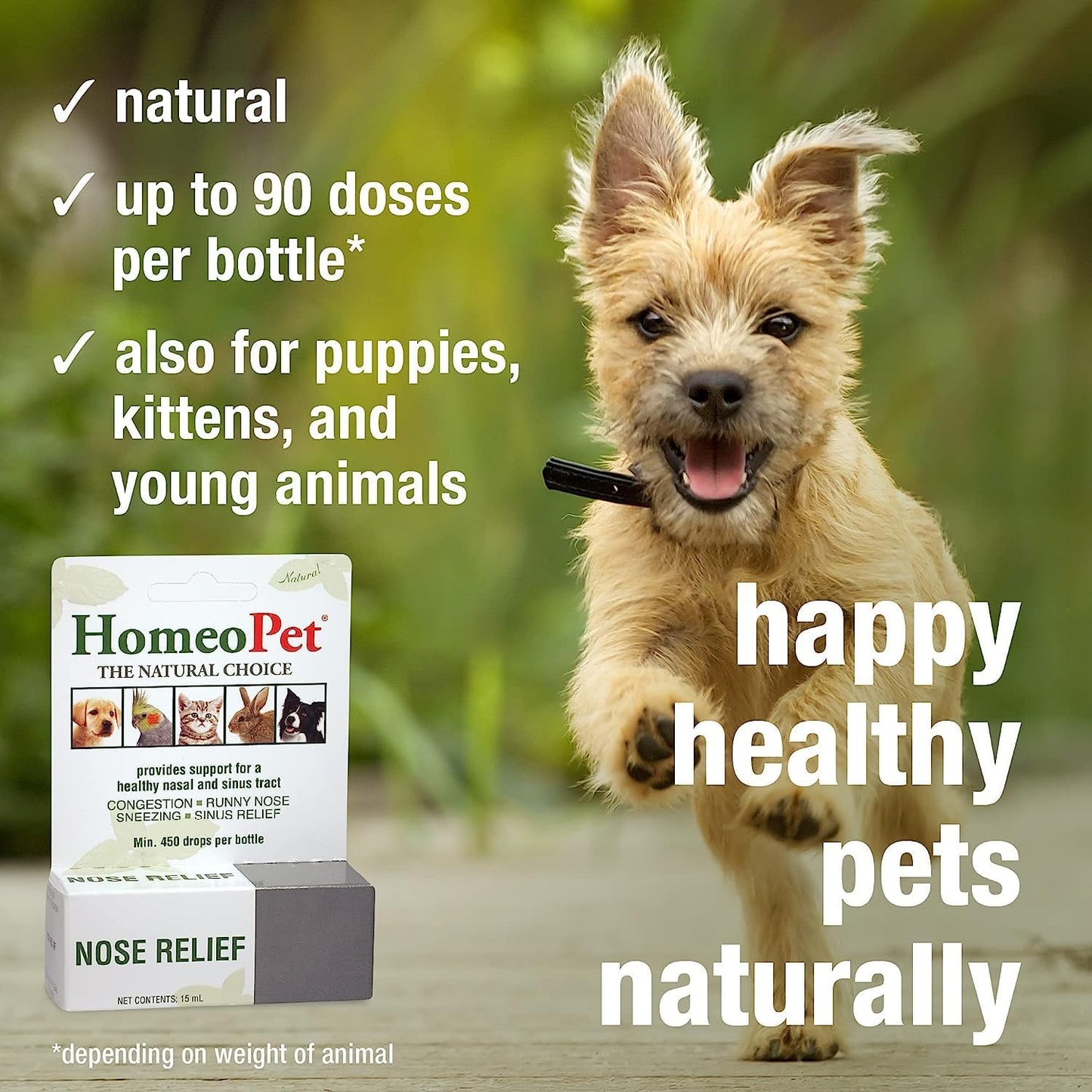 Dog Homeopet Nose Relief - Homeopathic Nasal Support for Dogs, Cats & More (15 ml) - görsel 5