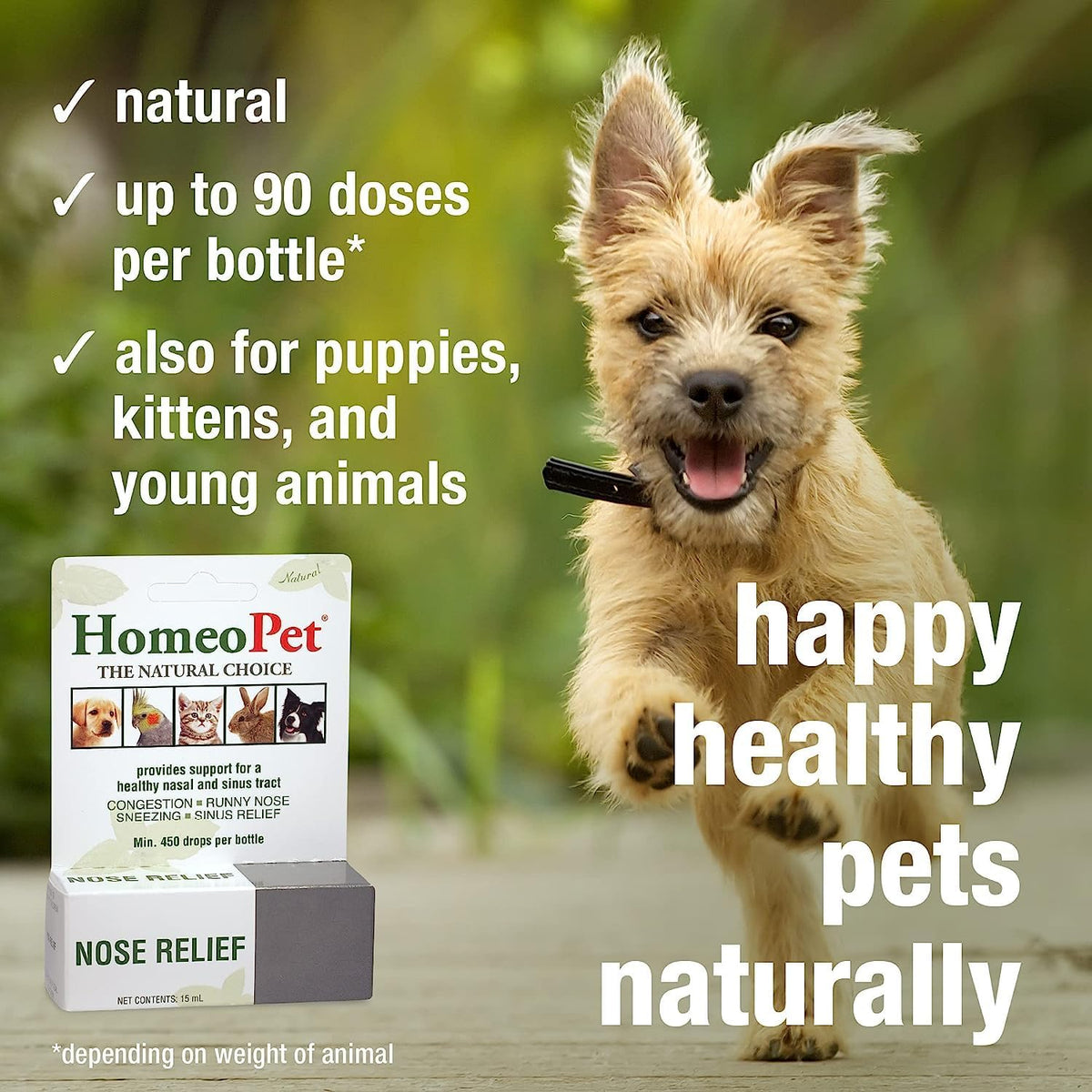 Dog Homeopet Nose Relief - Homeopathic Nasal Support for Dogs, Cats & More (15 ml) - görsel 5