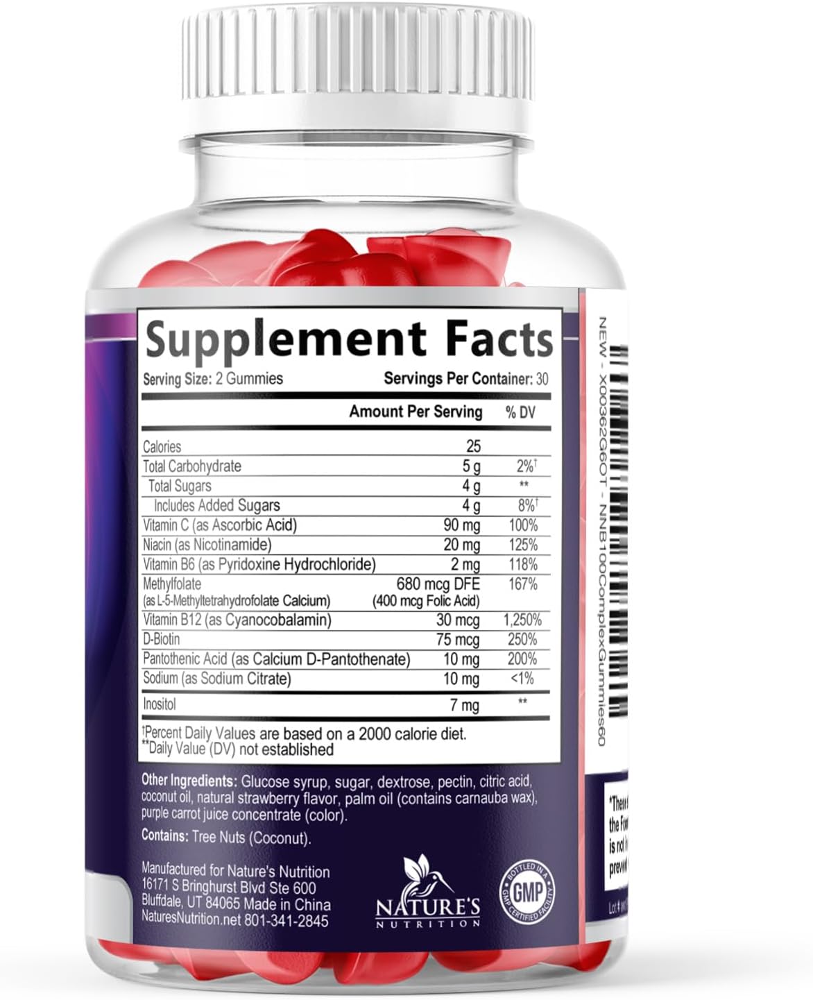 Nature's Nutrition Vitamin B Complex Gummies - Extra Strength with Vitamin C, Energy & Immune Support - 60 Gummies - görsel 9