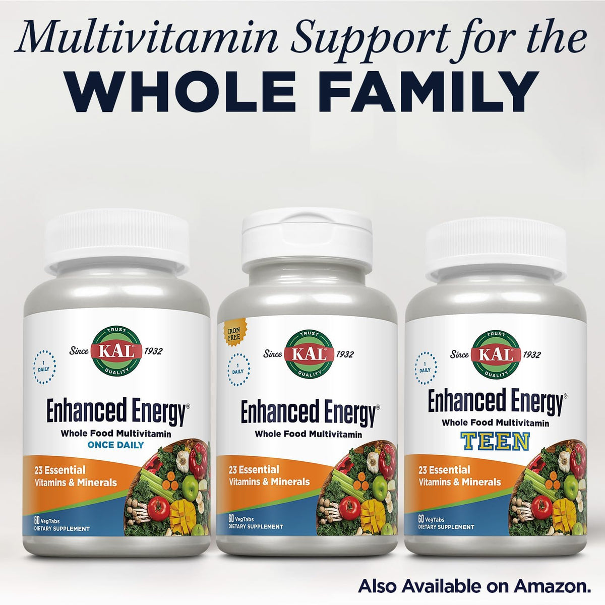 KAL Enhanced Energy Supplement - Whole Food Multivitamin for Men & Women, 60 Veg Tablets - görsel 6