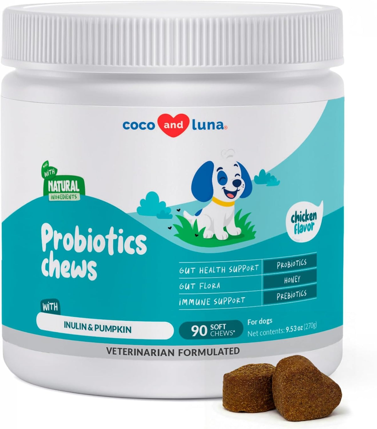 Probiotics for Dogs 90 Soft Chews – Digestive, Gut & Diarrhoea - görsel 1