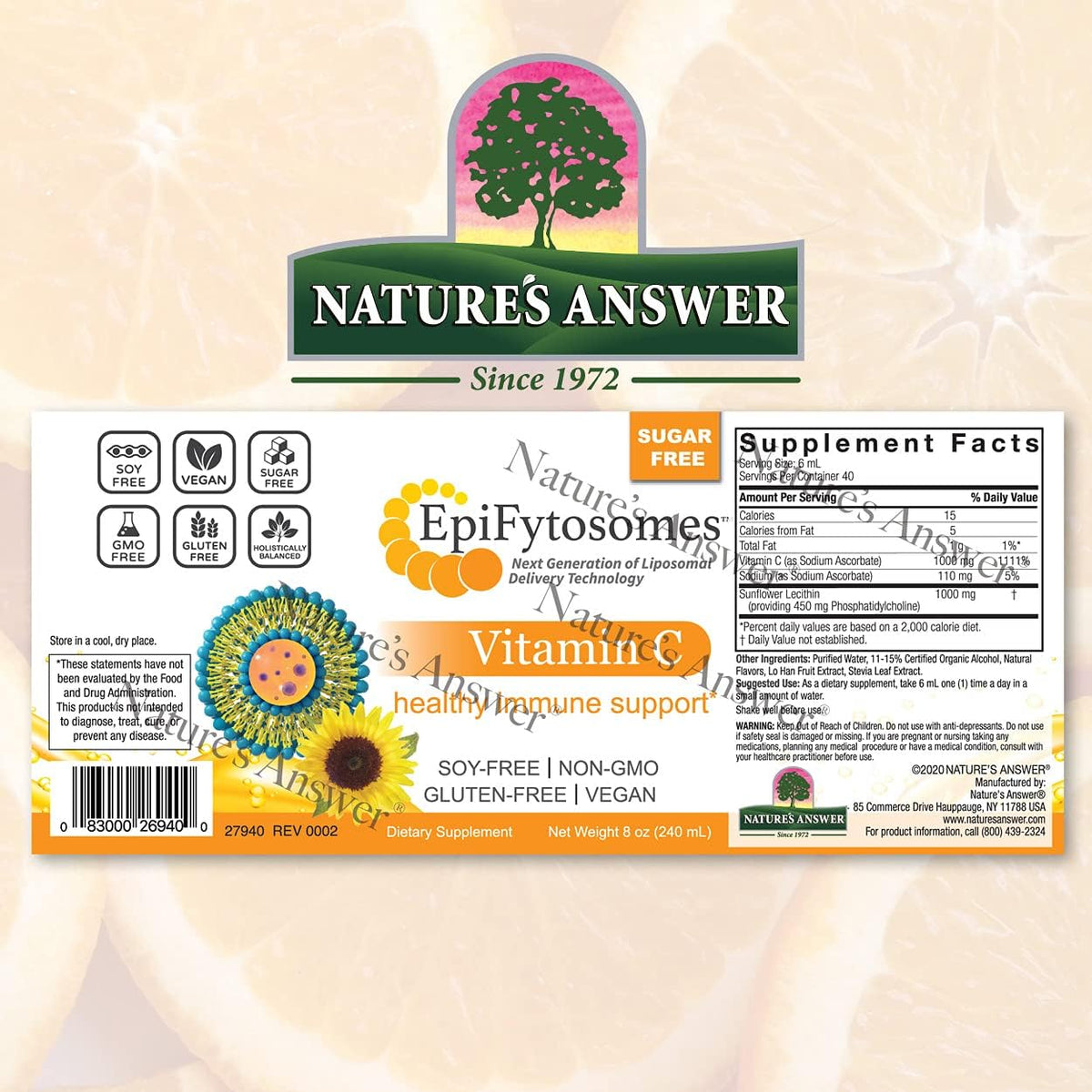 Liposomal Vitamin C by Nature's Answer – EpiFytosomes™ – 1,000 mg per Serving – Vegan Liquid Supplement – 6 mL (40 Servings) - görsel 2