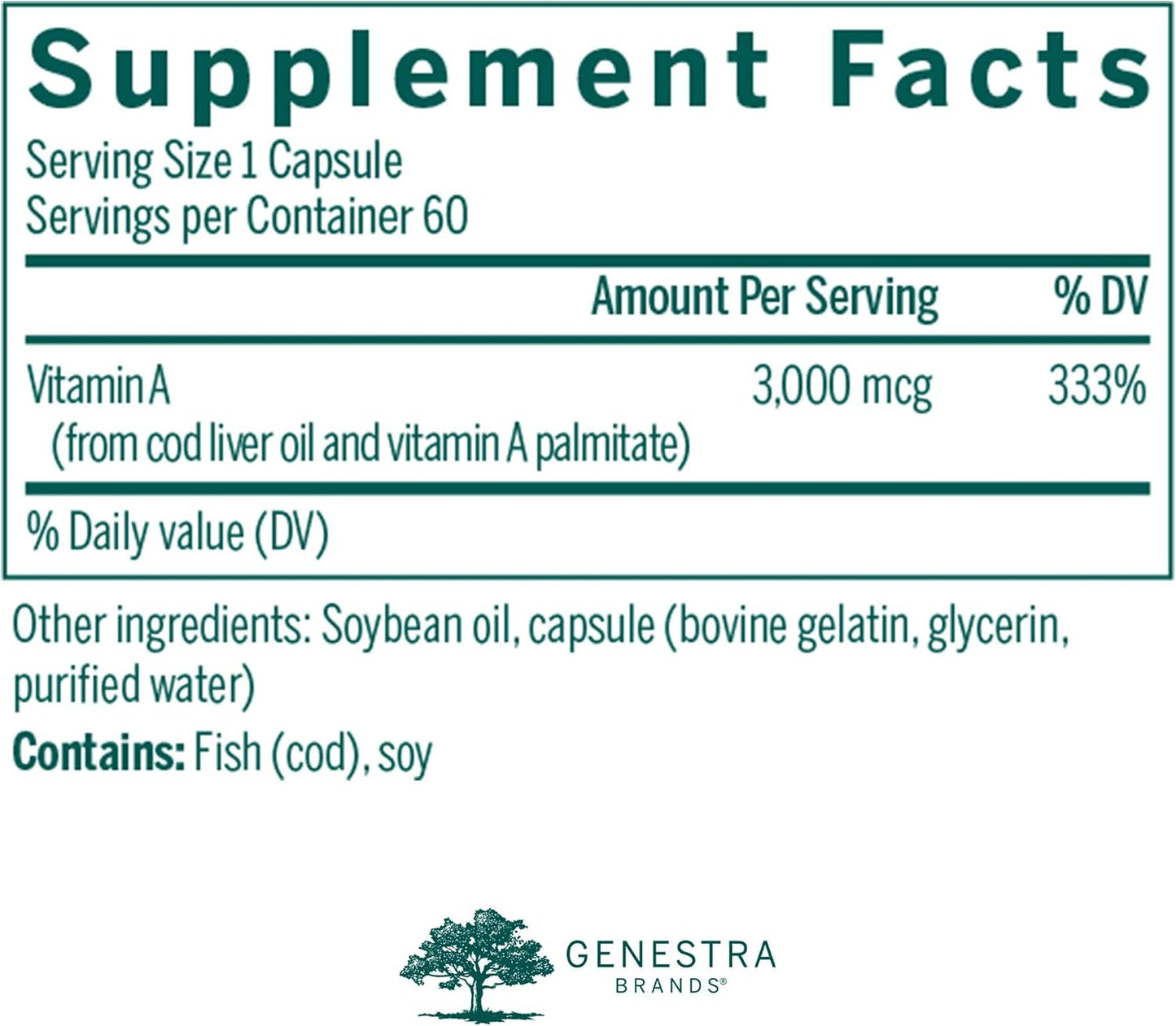Genestra Brands Vitamin A - 60 Softgels - görsel 2