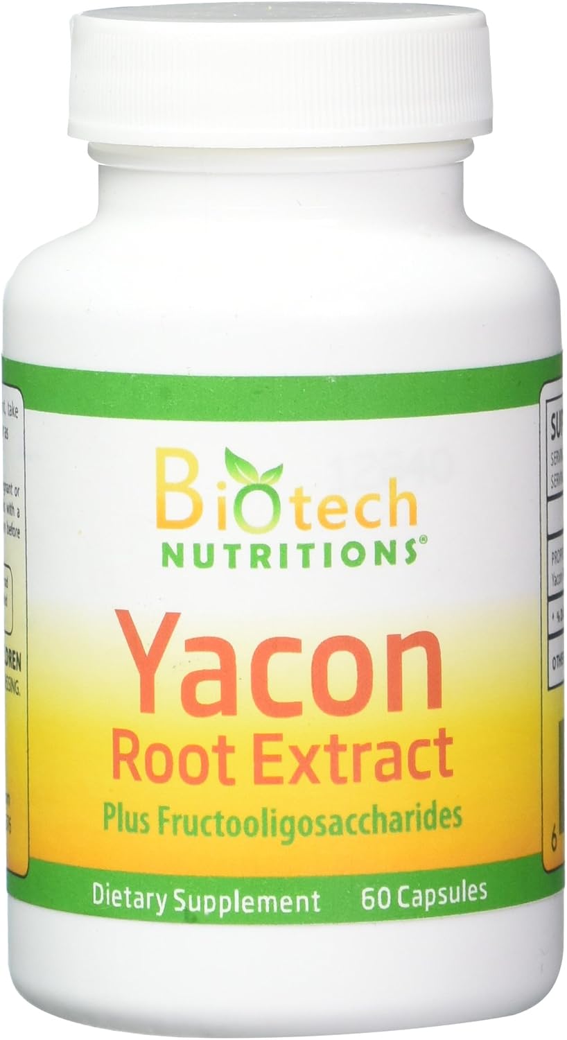 Yacon Root Extract Serving Capsules Plus Fructooligosaccharides, 1200 mg, 60 Capsules - görsel 1