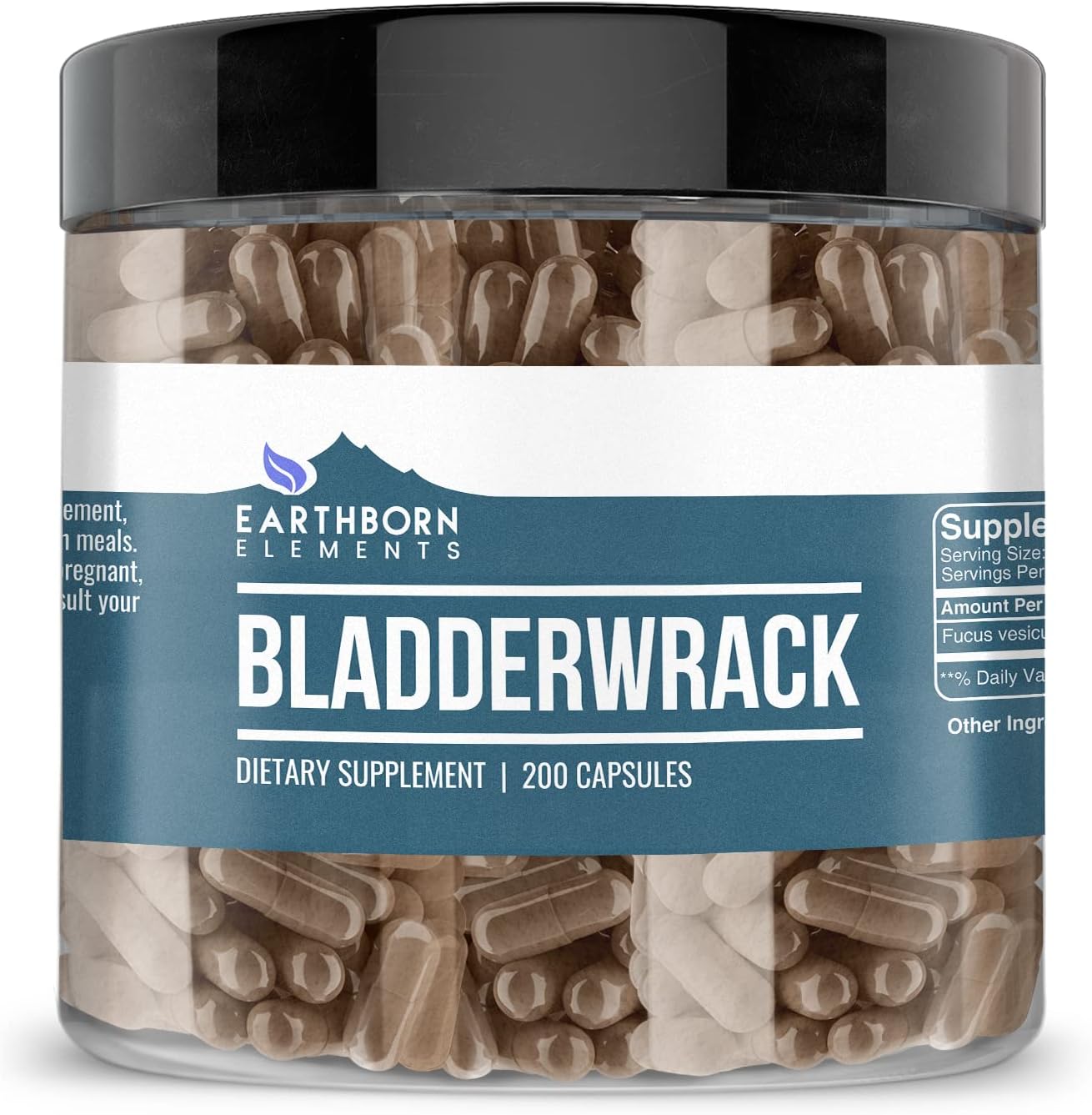 Earthborn Elements Bladderwrack 200 Capsules, Pure & Undiluted, No Additives - görsel 1