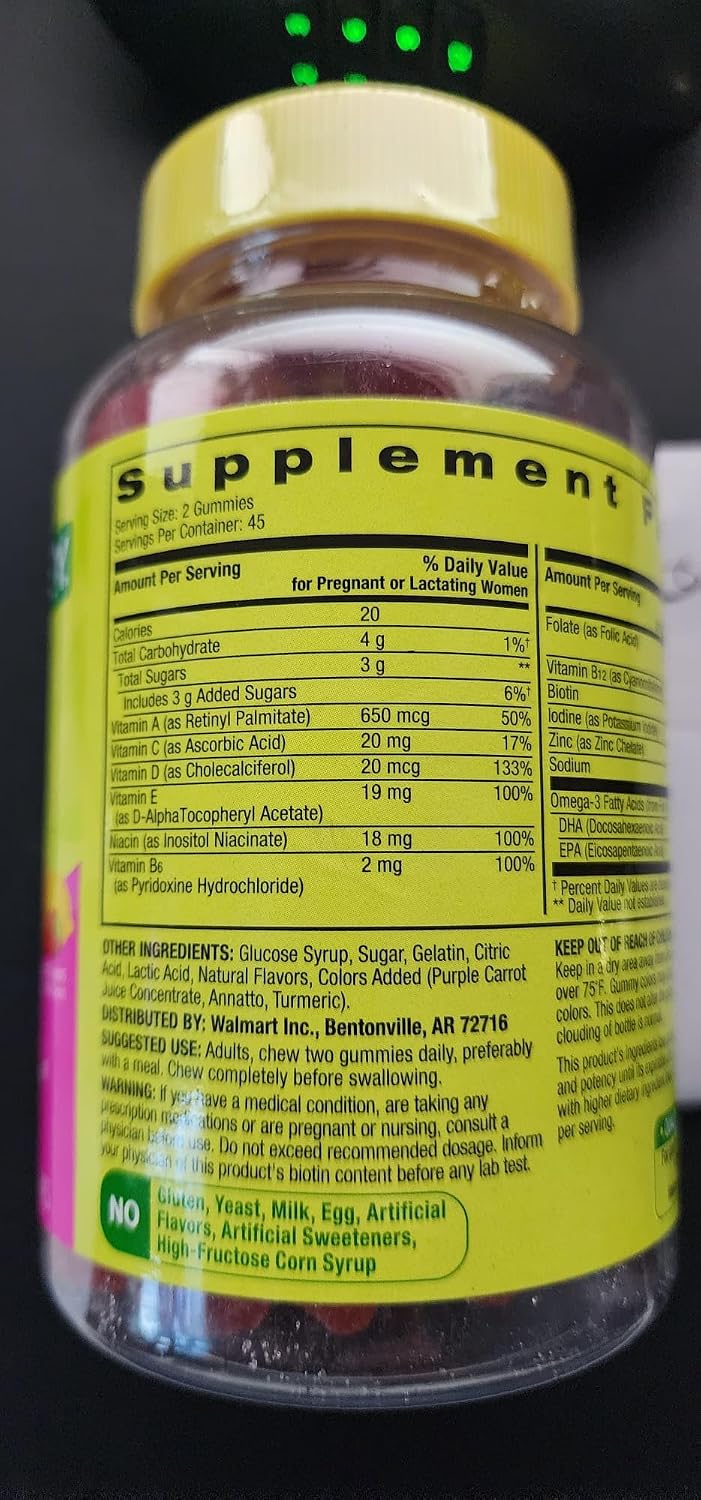 Spring Valley Adult Gummy Prenatal Multivitamin with DHA & Folic Acid, Natural Fruit Flavours, 90 Gummies - görsel 2