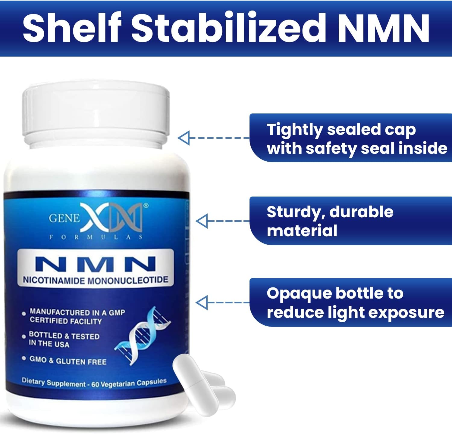Genex Formulae NMN 250mg - Stabilised Form (60 Capsules), 99% Pure Supplement for NAD+ Support - görsel 5