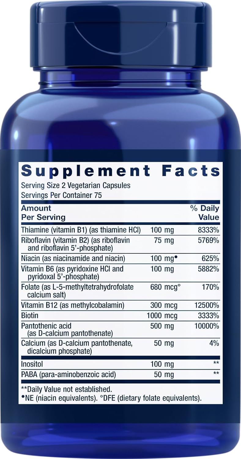 Life Extension BioActive Complete B-Complex, 150 Vegetarian Capsules - görsel 2