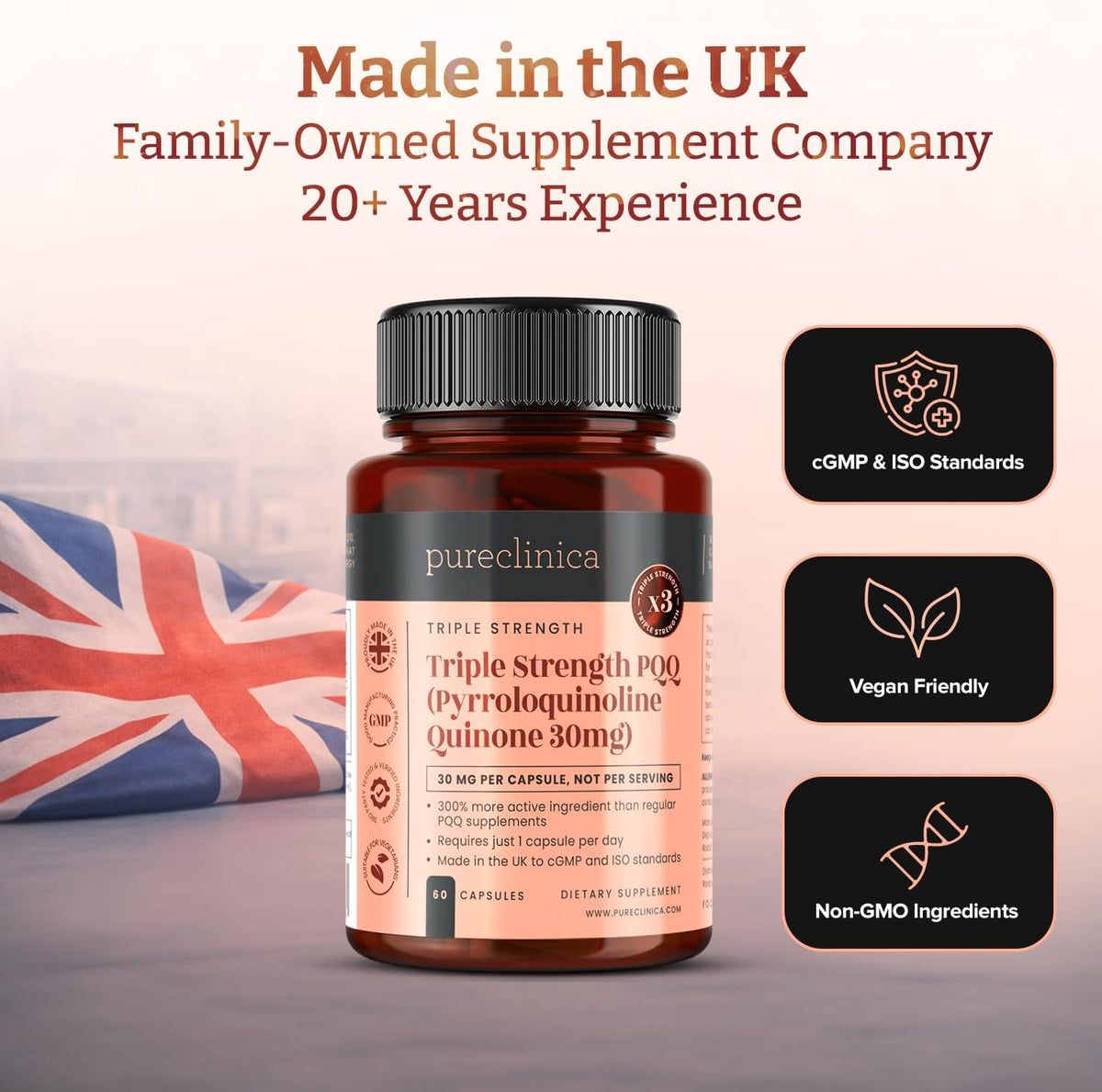 Triple Strength PQQ 30 mg – 60 Vegetable Capsules - görsel 5