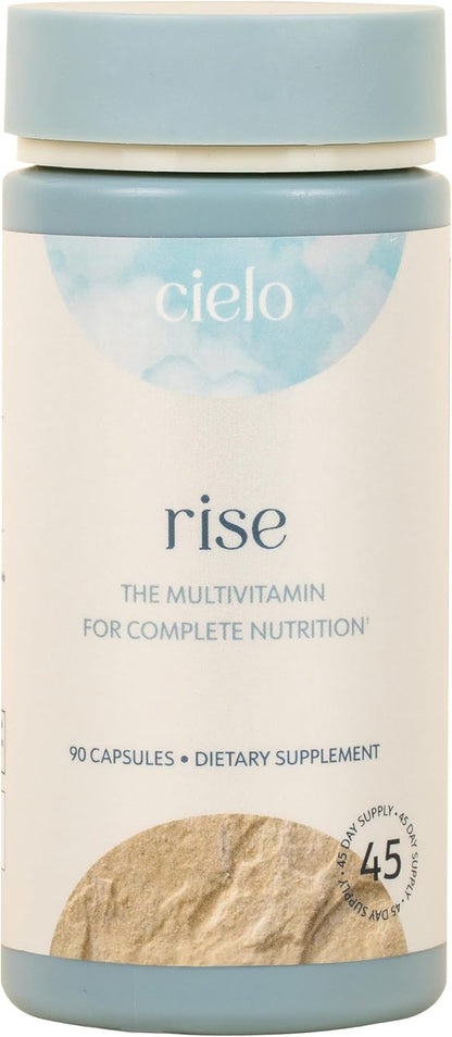 Cielo Rise Multivitamin for Women and Men – Vitamin A, C, D3, E, K2 & More – Magnesium Glycinate, Citrate and Malate – Complete Daily Nutrition (45-Day Supply)