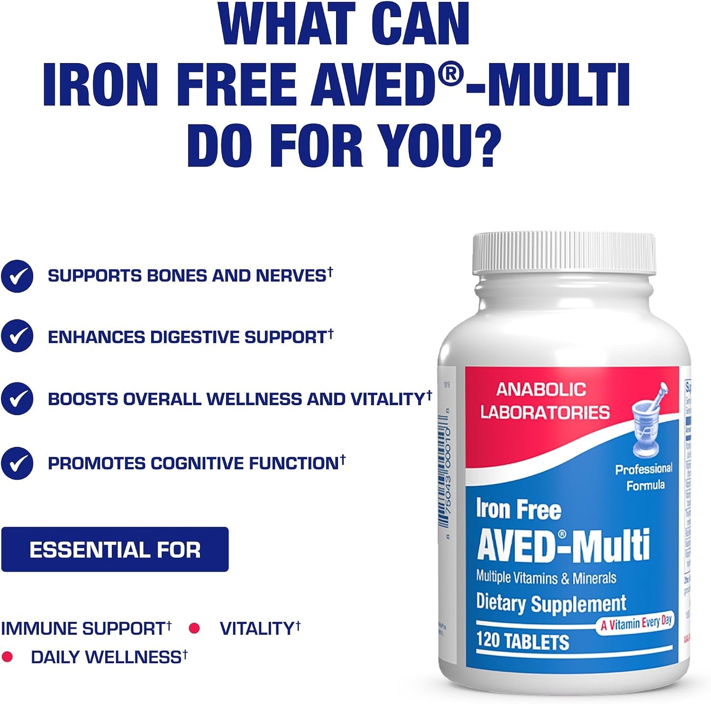 Iron-Free Daily Multivitamin for Men and Women, 120 Tablets - görsel 5