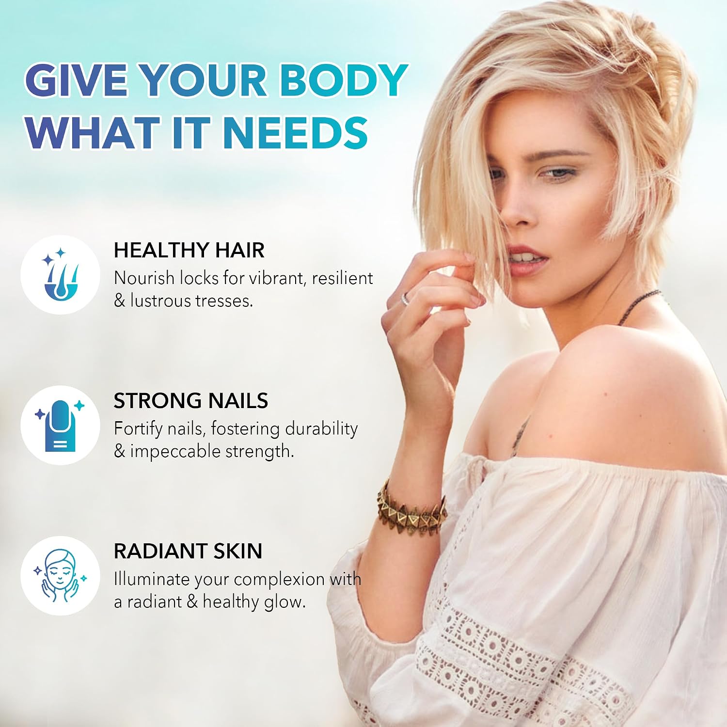 Veetify Hair, Skin and Nails Vitamins - Biotin and Herbal Complex, 60 Vegan Capsules - görsel 4