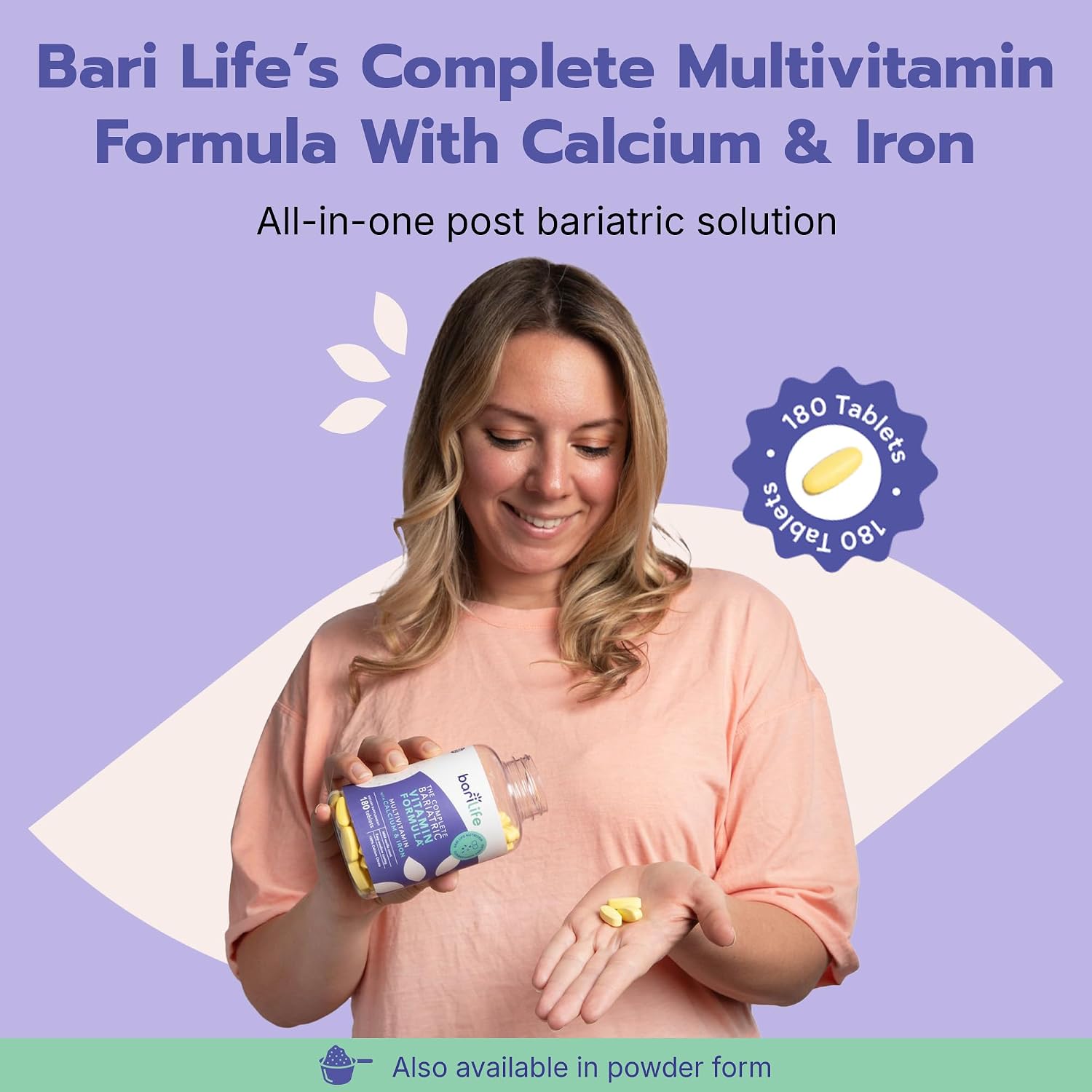 Bari Life Complete Bariatric Multivitamin Non-chewable Tablet with Calcium Citrate and Iron - 180 Tablets - görsel 8