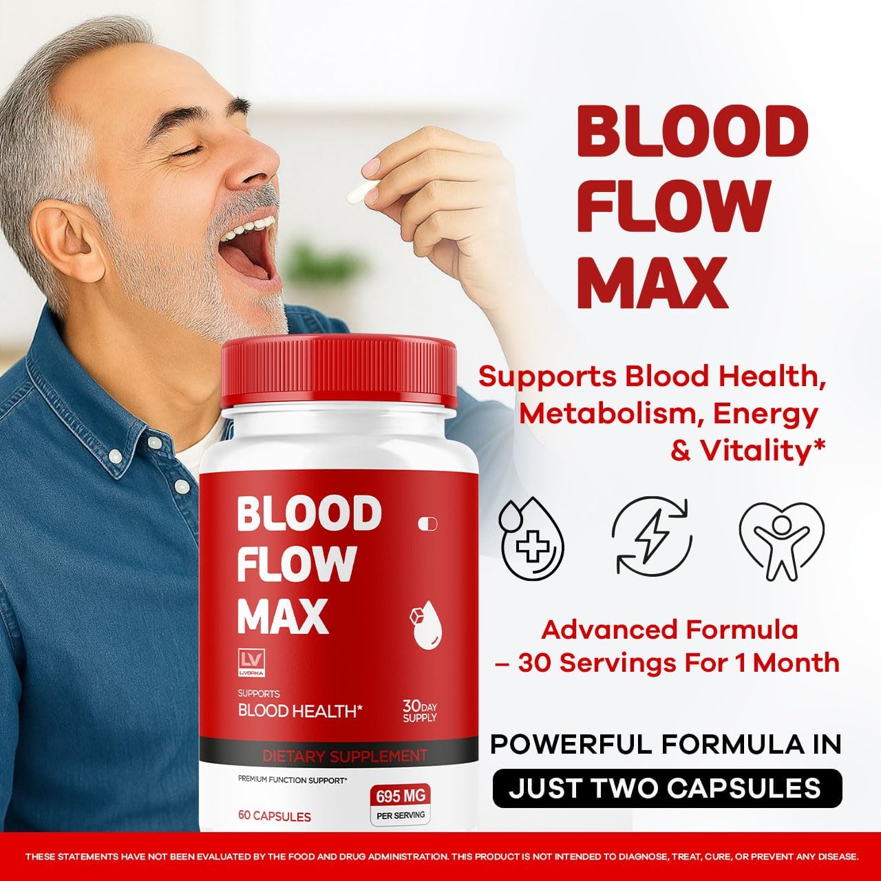 LIVORKA Blood Flow Max Capsules – Blood Support Supplement (60 Capsules) - görsel 2