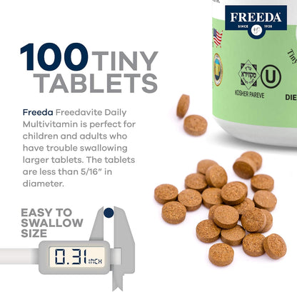 Freedavite Tiny Tablets – Moderate Multivitamin for Men and Women (100 Tablets)