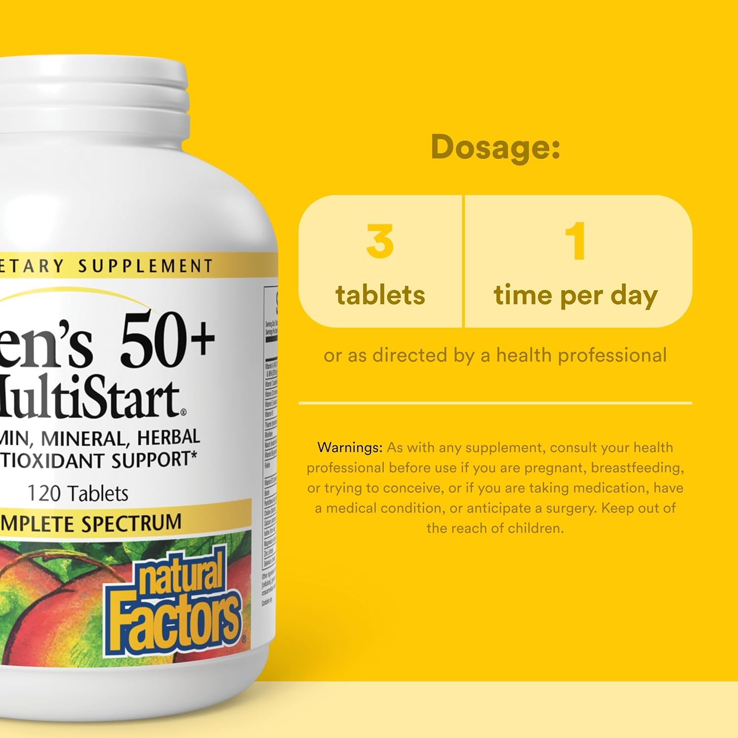 Natural Factors Men's 50+ MultiStart Daily Multivitamin - görsel 3