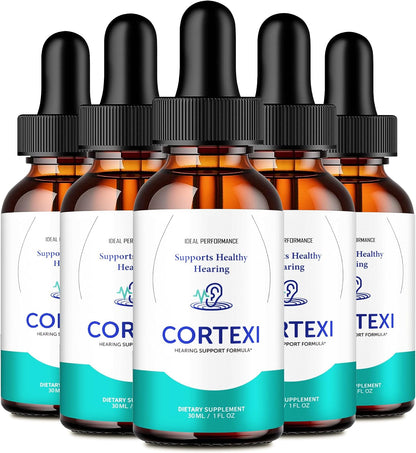 Cortexi Hearing Support Drops - High Strength Liquid Food Supplement for Tinnitus Support (Pack of 5)