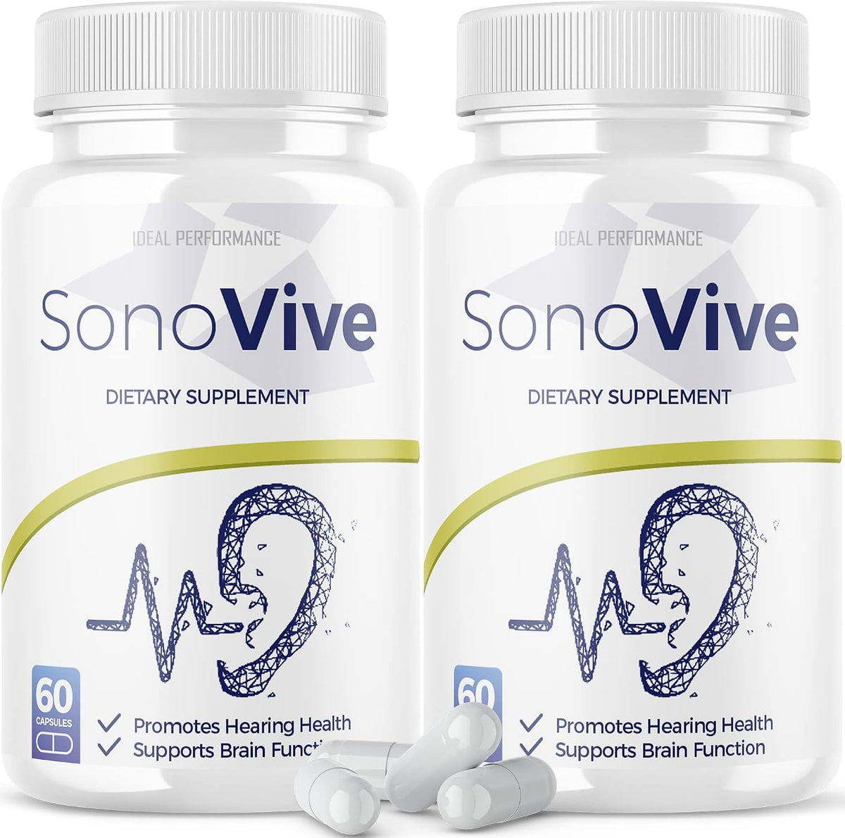 IDEAL PERFORMANCE Sonovive Hearing Support Capsules - 2-Pack (120 Capsules) - görsel 1