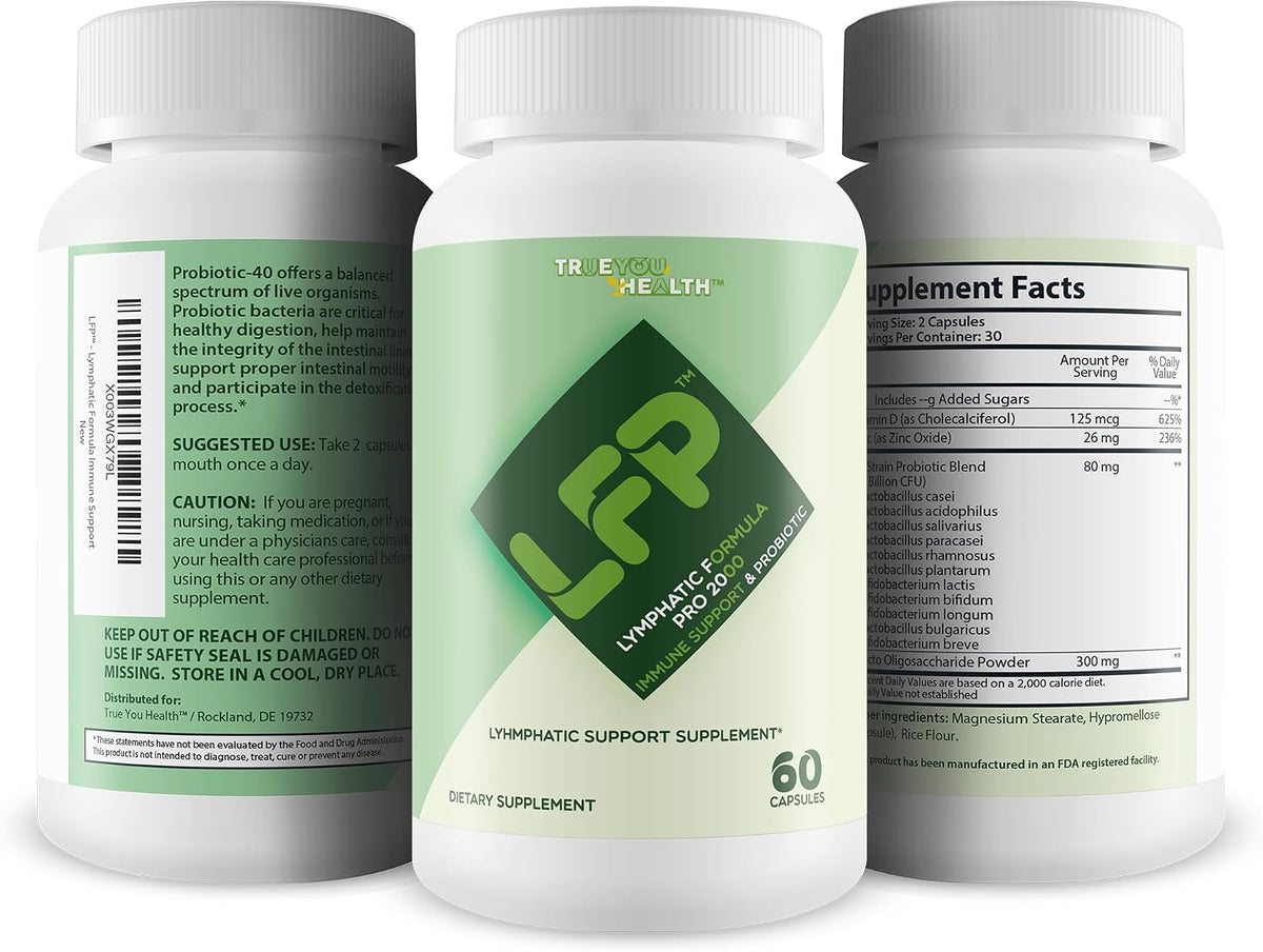 True You Health LFP Lymphatic Formula Pro 2000 - Immune Support & Probiotic - görsel 4