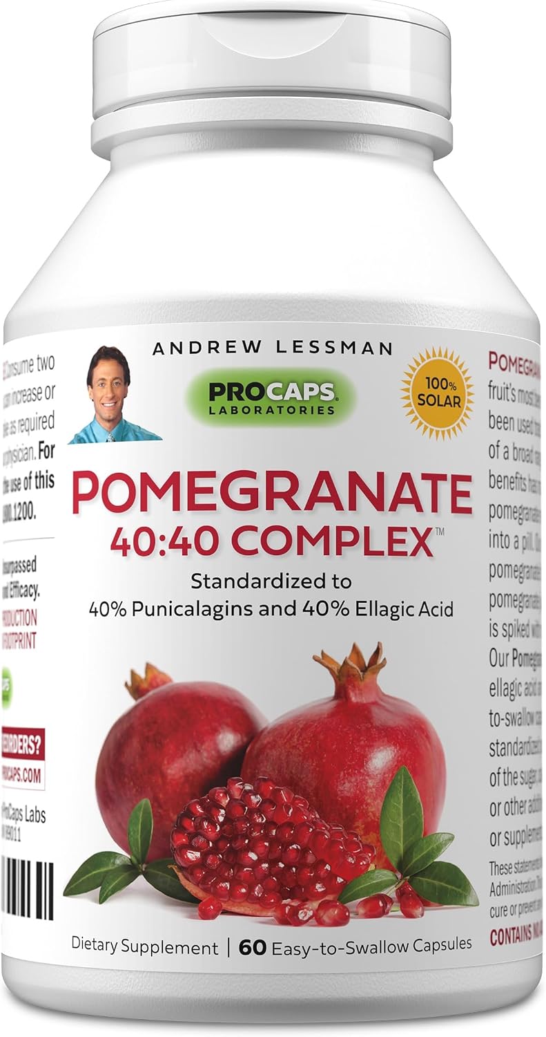 ANDREW LESSMAN Pomegranate 40-40 Complex - 60 Capsules, All-Natural High-Potency Extract - görsel 1