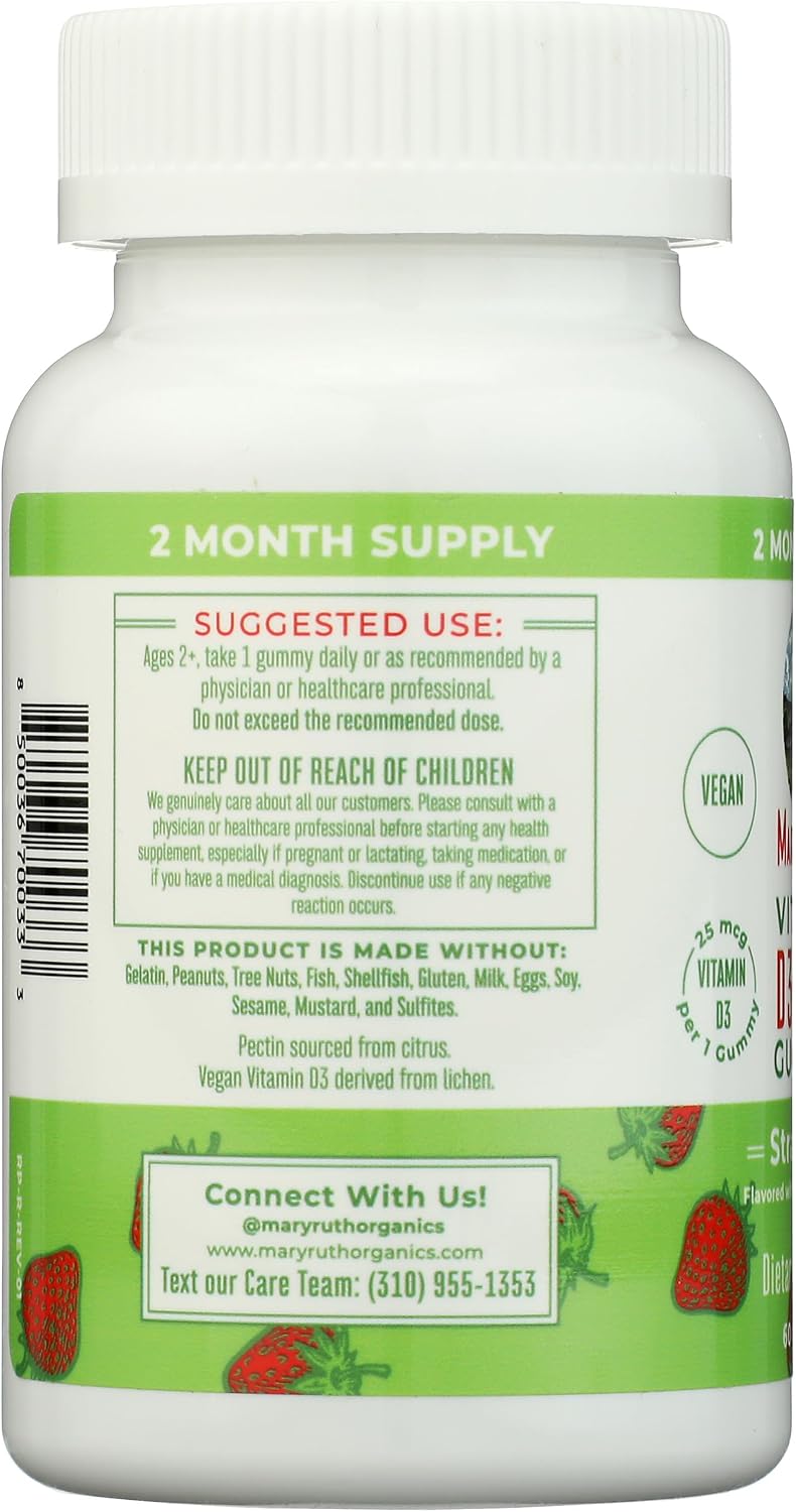 Mary Ruth's Vitamin D3 B12 Gummies, 60 Count - görsel 5