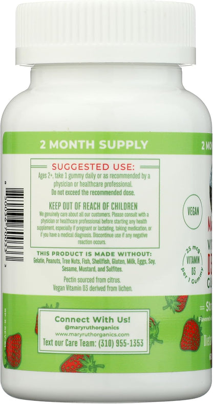 Mary Ruth's Vitamin D3 B12 Gummies, 60 Count