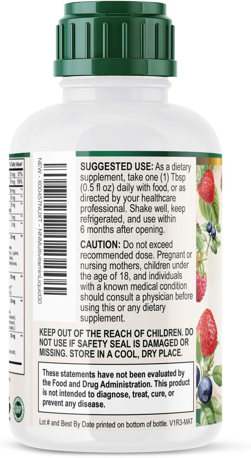 Liquid Multivitamin - Sugar Free Daily Multi Vitamin for Women, Men & Kids, Vitamins A, C, D, B12, Biotin & Zinc - Supports Normal Hair & Skin, Vegan, Non-GMO, Berry Flavour, 450 ml - görsel 8