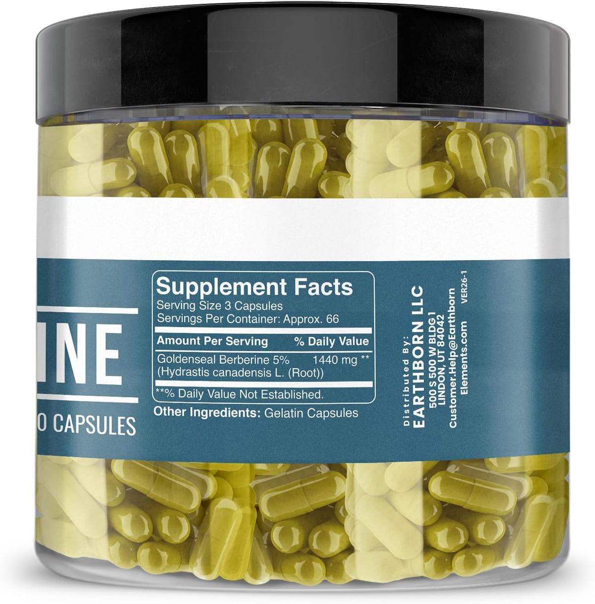 Earthborn Elements Berberine 200 Capsules – Pure and Undiluted, No Additives - görsel 2