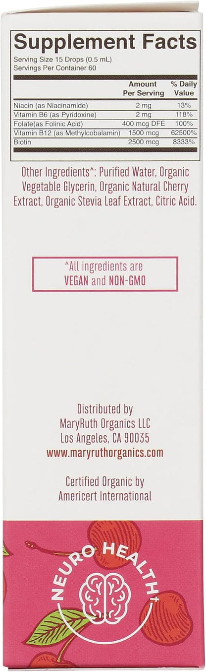 Mary Ruth's Vitamin B Complex Drops – Organic Tart Cherry, 30 ml