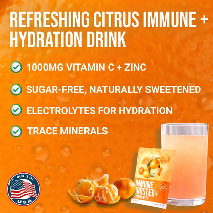 Dr. Price’s Electrolyte & Vitamin C Powder Packets – Immune Support, Mandarin, 20 Packets | 1000mg Vitamin C + Zinc, 72 Trace Minerals | Sugar-Free, Doctor-Formulated for Children & Adults, Made in USA