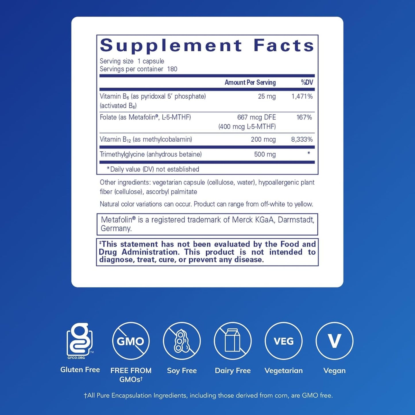 Pure Encapsulations Homocysteine Factors - 180 Capsules - görsel 2