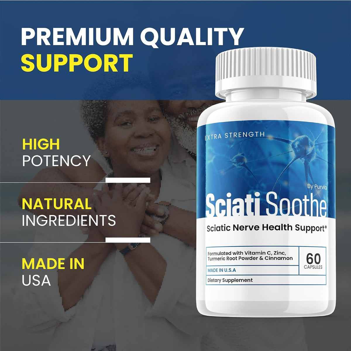 Sciatisoothe Supplement - Nerve Health Support, High Potency Formula (60 Capsules) - görsel 4
