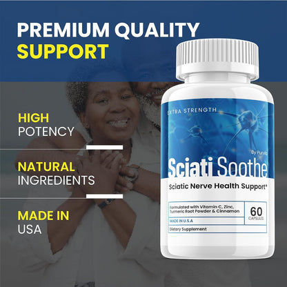 Sciatisoothe Supplement - Nerve Health Support, High Potency Formula (60 Capsules)