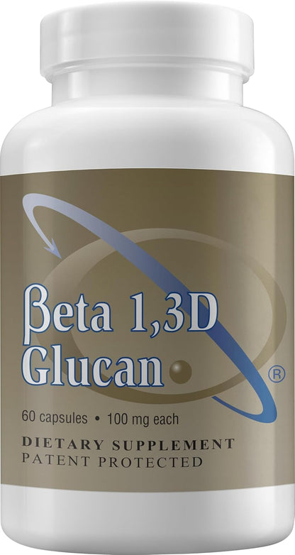 Immune Support Supplement – Highly Purified Beta 1,3D Glucan 100 mg per Capsule (Pack of 2)