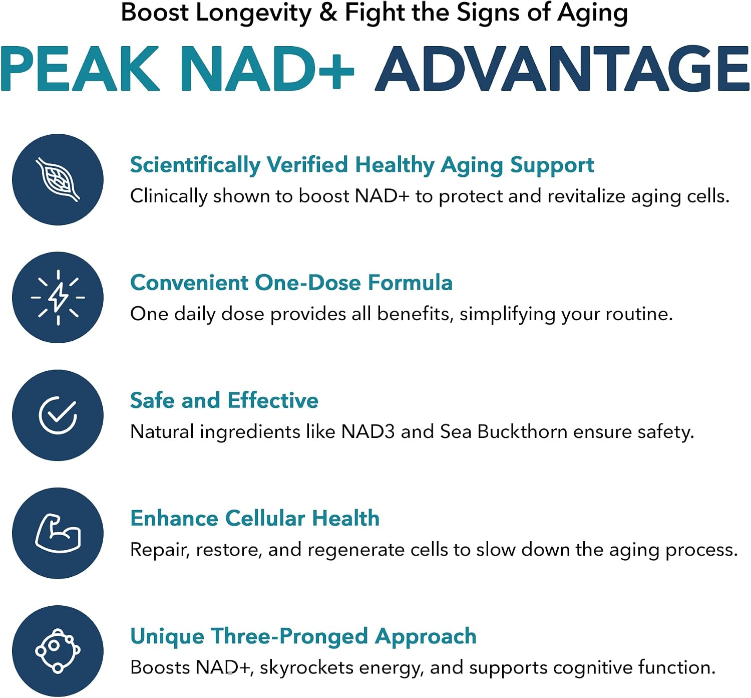 Juvenon Peak NAD+ | Advanced Cellular Health and Regeneration Formula - görsel 4
