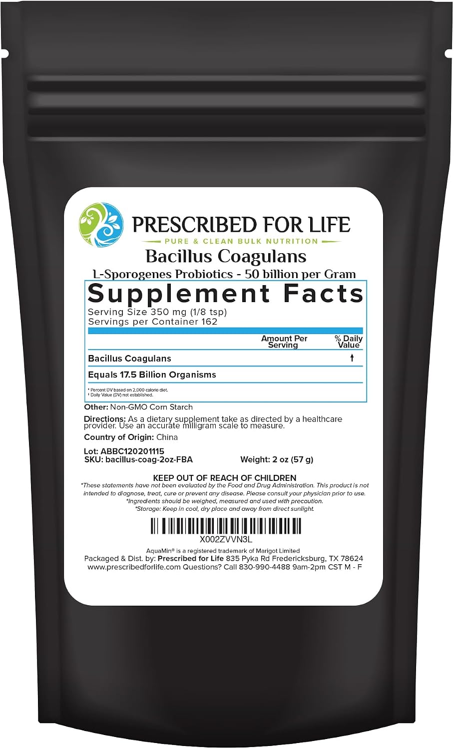 Prescribed For Life Bacillus Coagulans Probiotic Powder - Lactobacillus Sporogenes, 50 Billion CFU/g, 1 kg - görsel 7