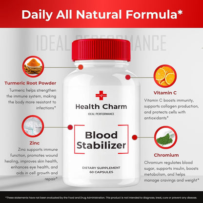 Health Charm Blood Formula Support Capsules – Maximum Strength, All Natural Premium Formula (2 Pack)