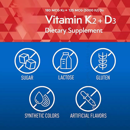 Members Mark Vitamin K2 + D3 (150 Soft gel capsules) - 180 mcg K2 (MenaQ7 MK-7) & 125 mcg (5000 IU) D3 - Bone, Heart & Immune Support