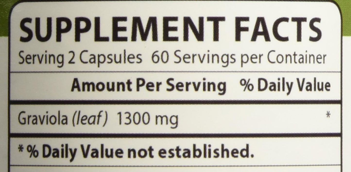 Graviola 120 Capsules, 1300 mg - görsel 2