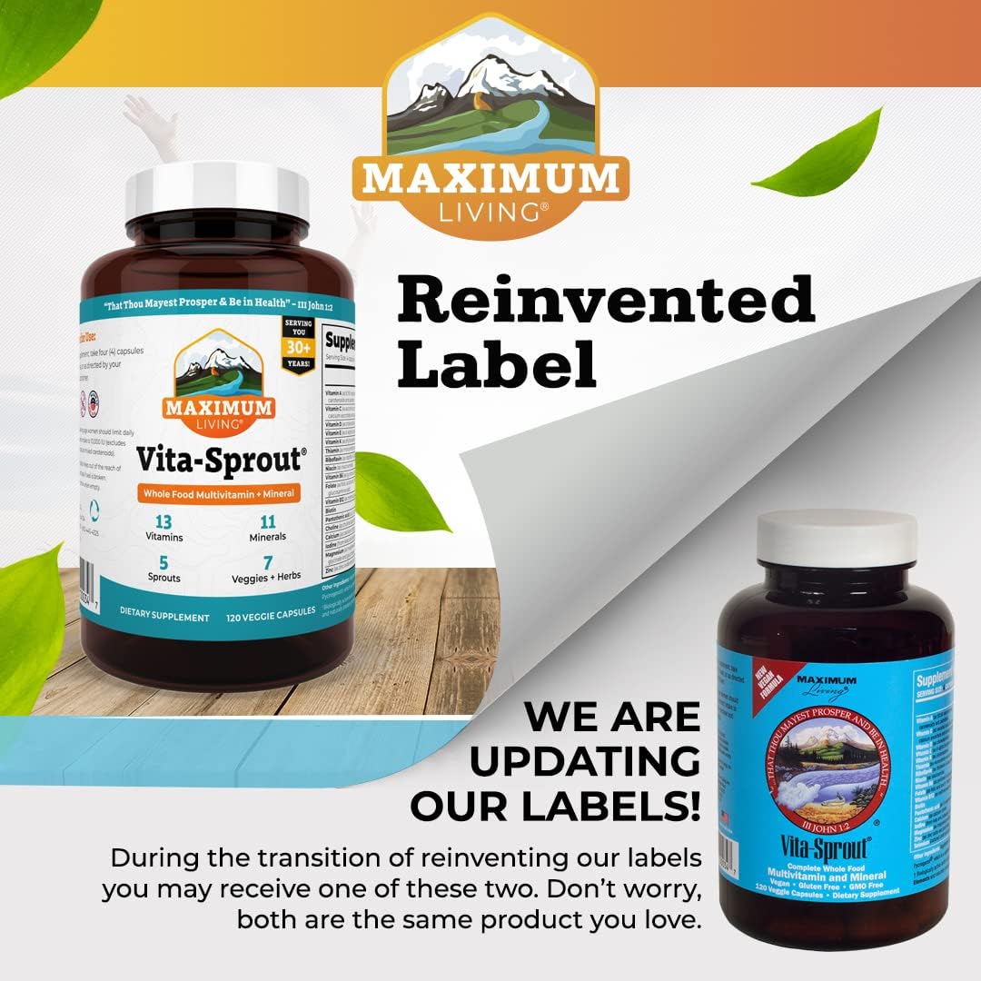 Vita-Sprout Whole-Food Multivitamin & Phytonutrient Blend, 120 Capsules - görsel 6
