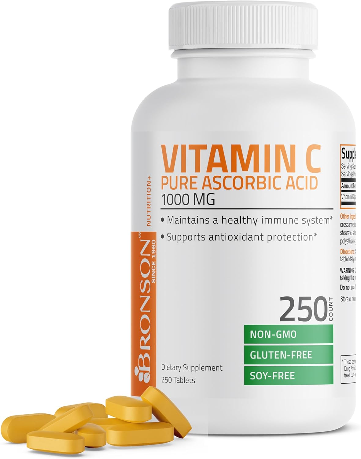Bronson Vitamin C 1000mg Premium Non-GMO Ascorbic Acid Tablets - görsel 10