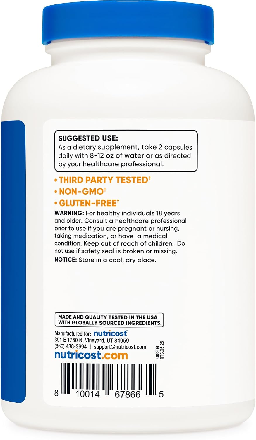 Nutricost Monolaurin 1000 mg - 240 Capsules (120 Servings) - Gluten-Free, Non-GMO, Vegan - görsel 4