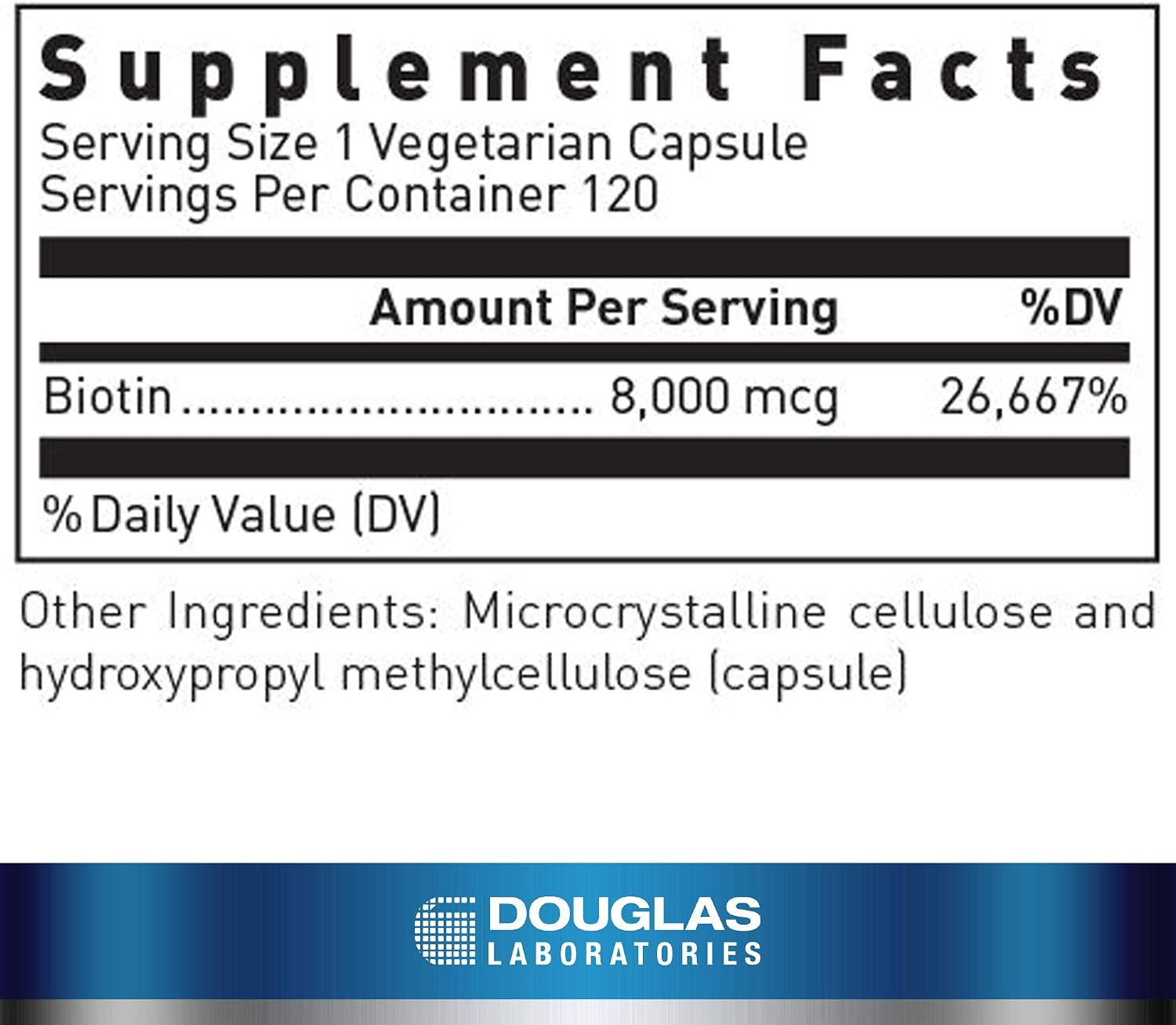 Douglas Laboratories Biotin 8 mg, 120 Capsules - görsel 2