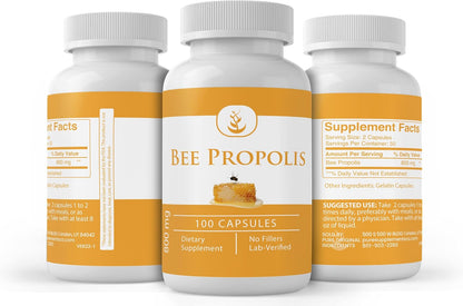 Pure Original Ingredients Bee Propolis (100 Capsules) - Always Pure, No Additives or Fillers