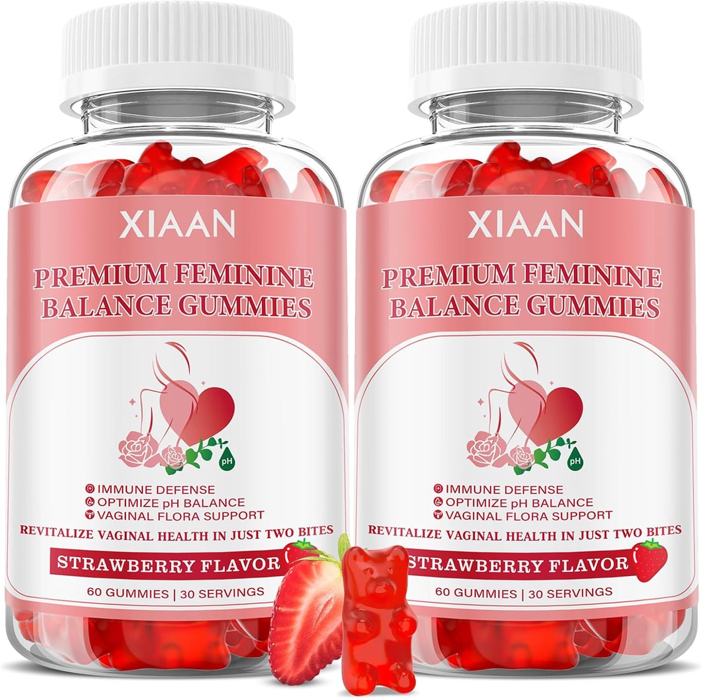 Feminine Balance Gummies for Women | with Probiotics & Vitamin C | Vegan, Gluten-free, Strawberry Flavour | 60 Gummies - görsel 8