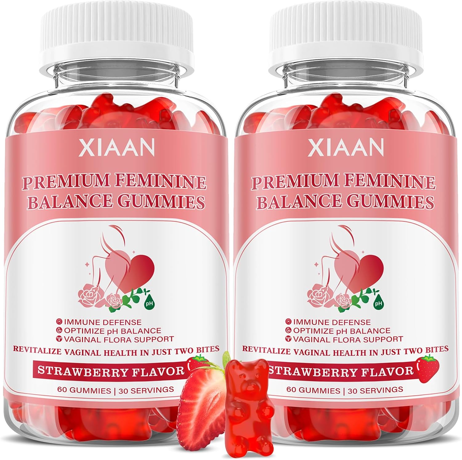 Feminine Balance Gummies for Women | with Probiotics & Vitamin C | Vegan, Gluten-free, Strawberry Flavour | 60 Gummies - görsel 8