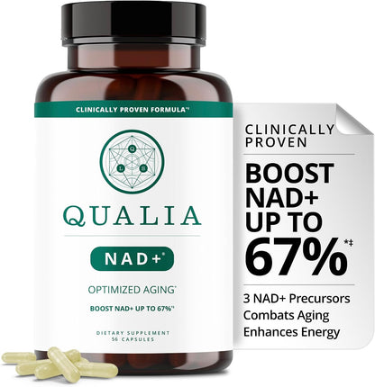 Qualia NAD+ Supplement - Nicotinamide Riboside, Niacin, Niacinamide - 1 Month Supply