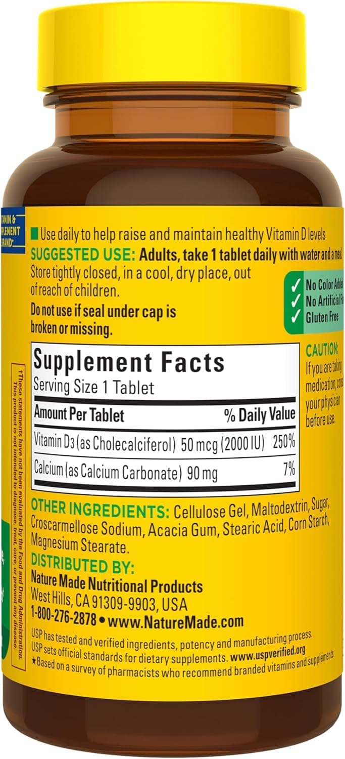 Vitamin D3 2000 IU (50 µg) Food Supplement – 100 Tablets - görsel 2
