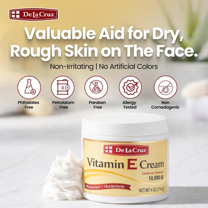 De La Cruz Vitamin E Cream Moisturiser for Face and Neck - 113 g
